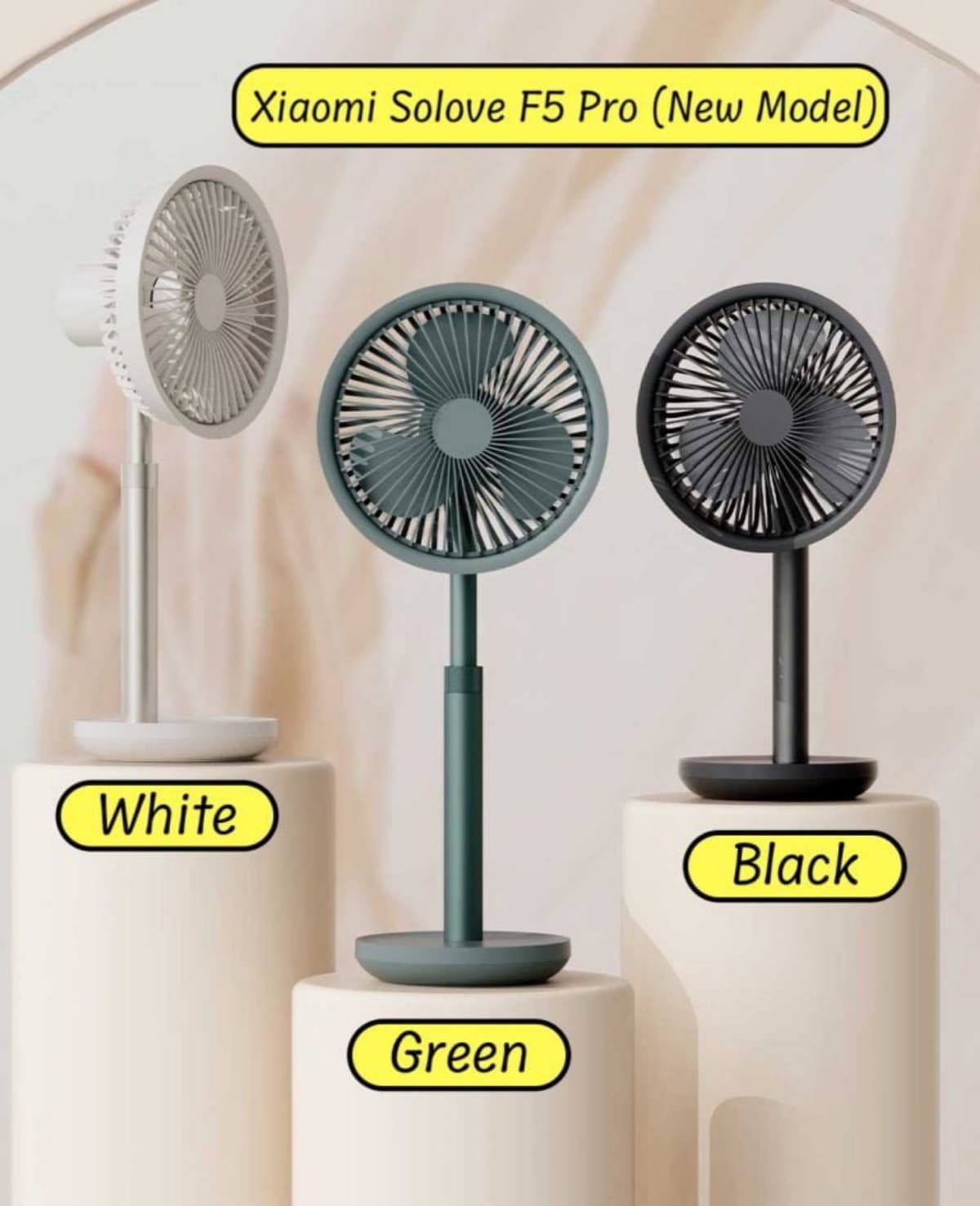 Xiaomi AISOLOVE F5 Pro Rechargeable Fan 4000mAh with Swing & Extendable- 3 Colour.