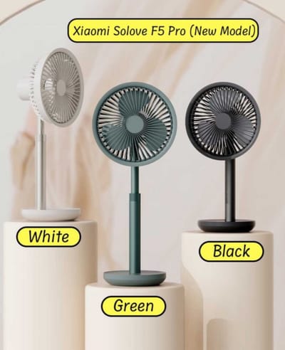 Xiaomi AISOLOVE F5 Pro Rechargeable Fan 4000mAh with Swing & Extendable- 3 Colour._img_0